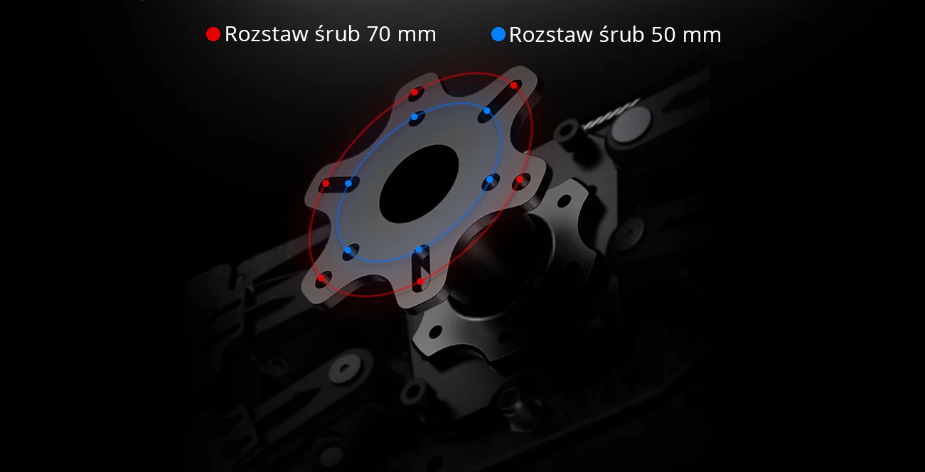 Uniwersalny rozstaw 50–70 mm